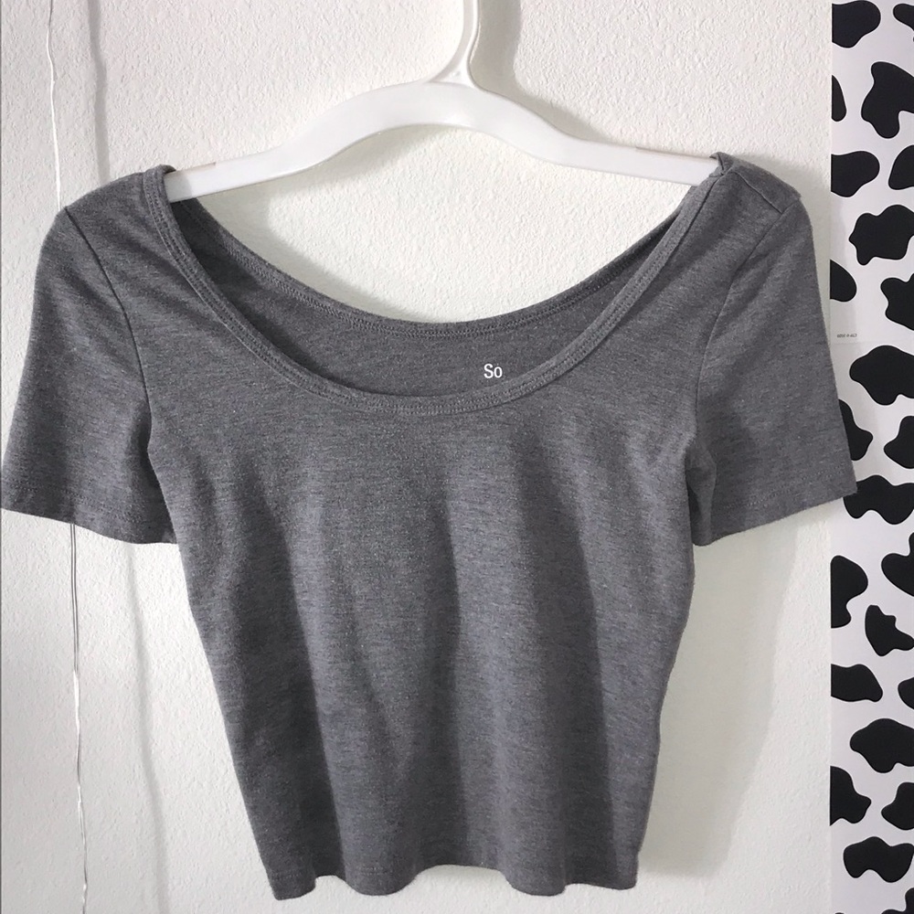 Grey crop top, So, xs
